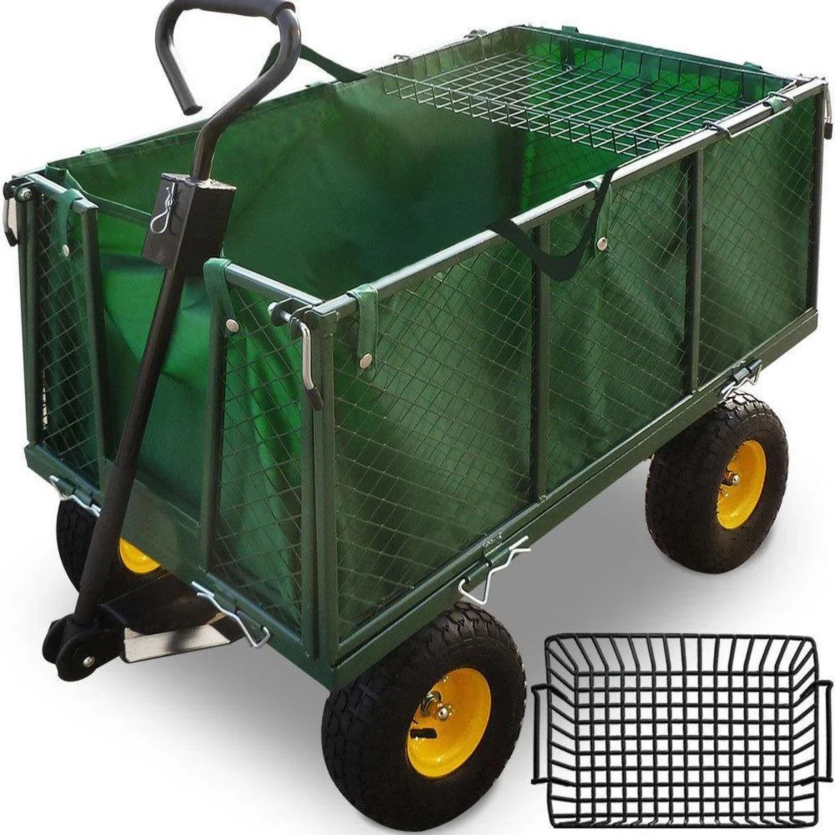 Trolley mit Innenplane - grün - max 550 kg - 114x52x105 cm - 0