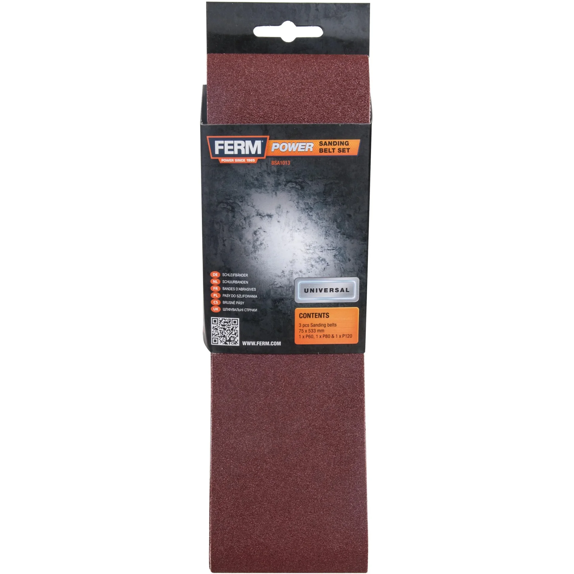 BSA1013 Schleifbänder, 75x533mm (P60, P100, P120), 3-Tlg. - 1