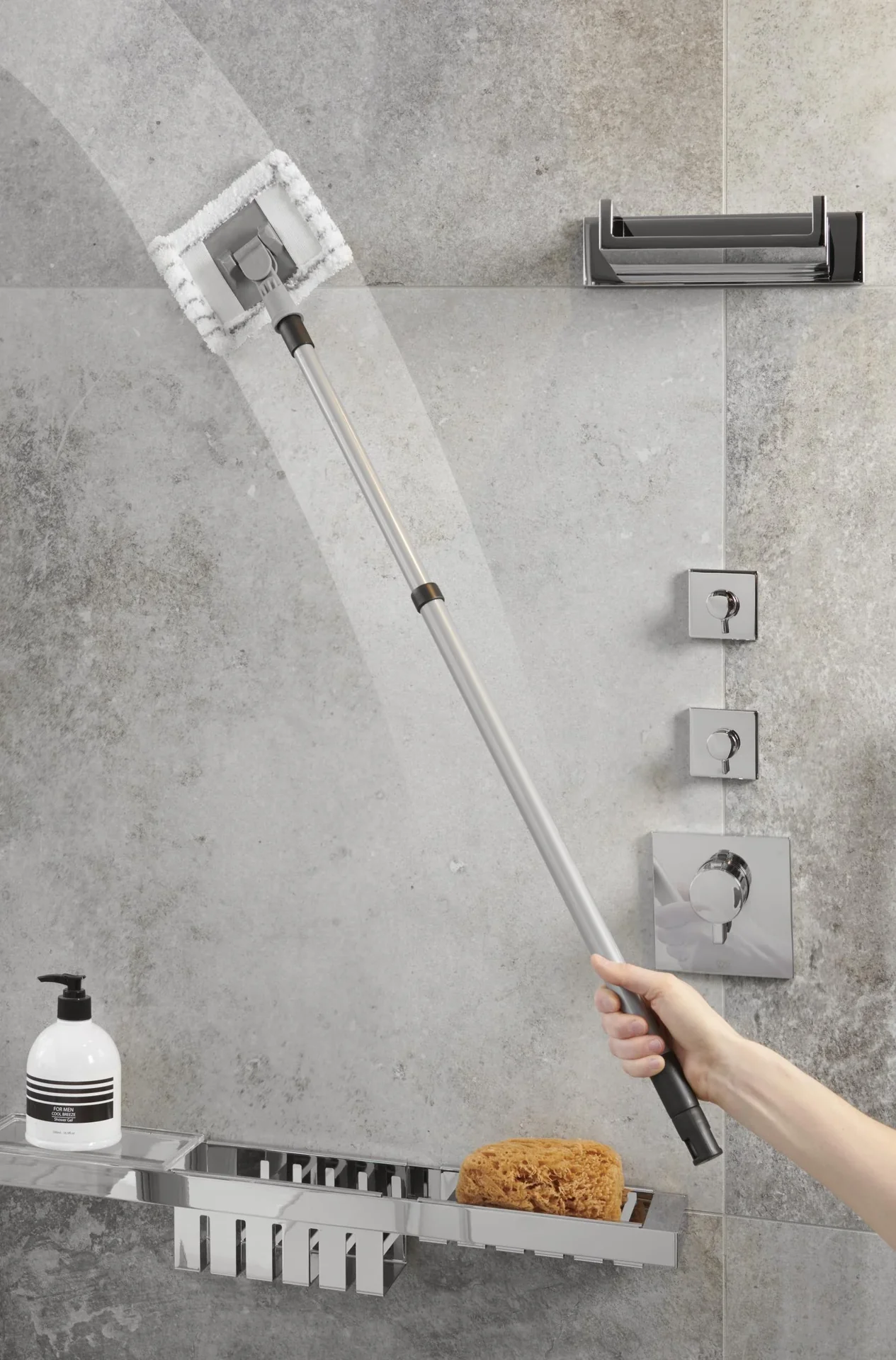 Bad- und Fliesenwischer inklusive 2 Ersatzbezüge - 4