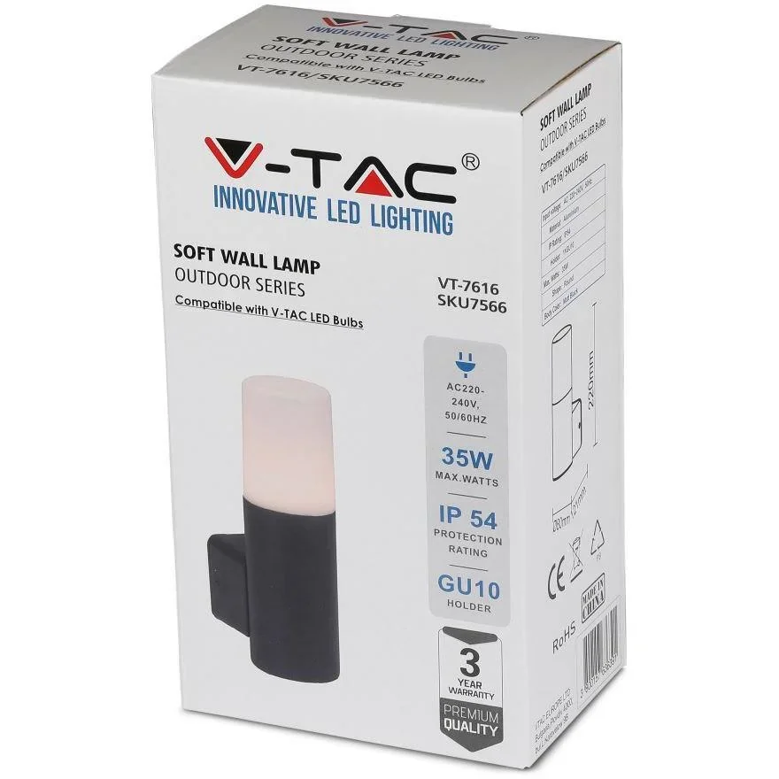 VT-7616 Wandleuchte für den Außenbereich - GU10 - Aluminium - IP54 - 4