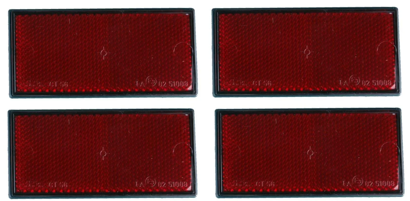 Rückstrahler, 4 Stück, rot, hinten, 105 x 55 mm - 1