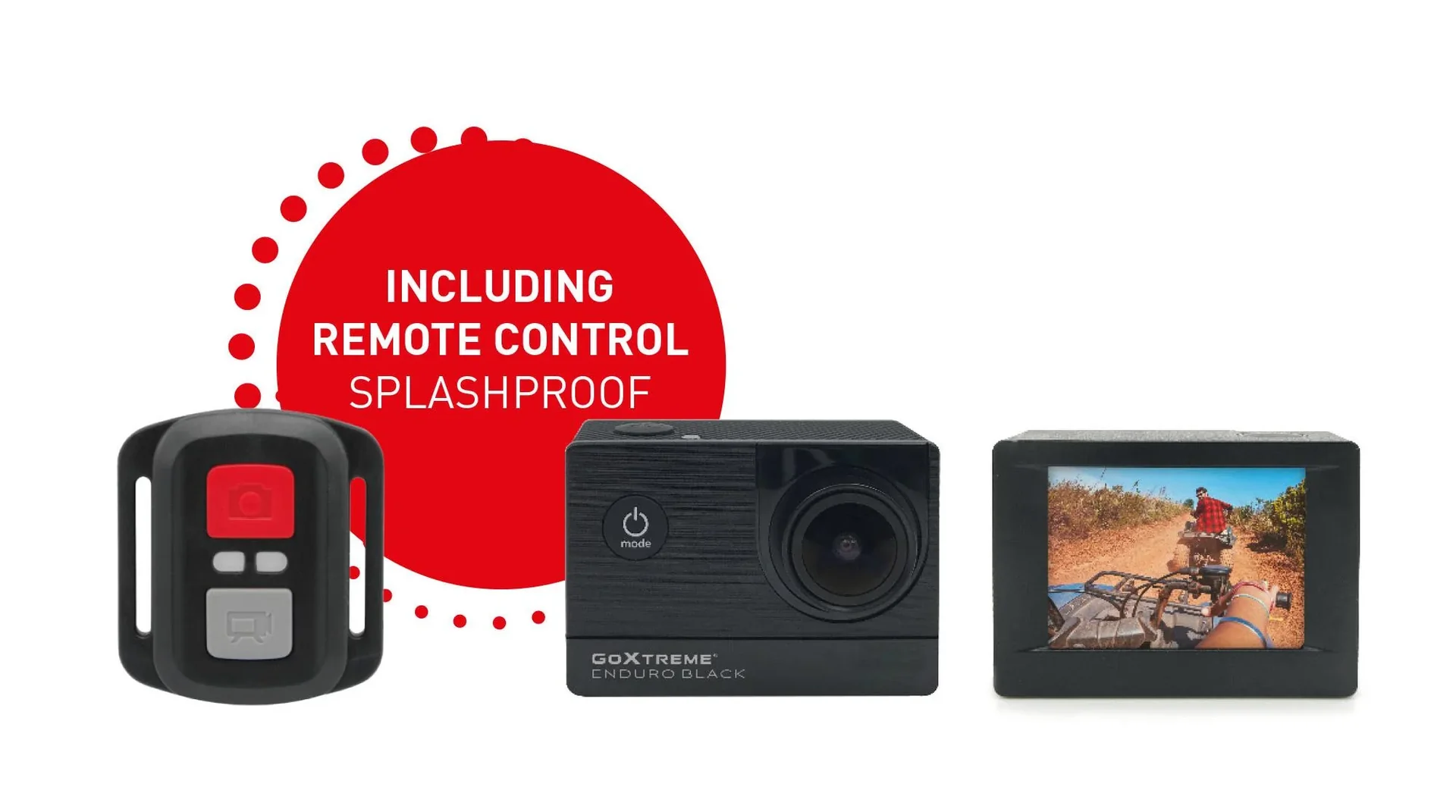 Actioncam Enduro Black, 170° Weitwinkel, Wasserfest bis 30m, 8MP Sensor - 0