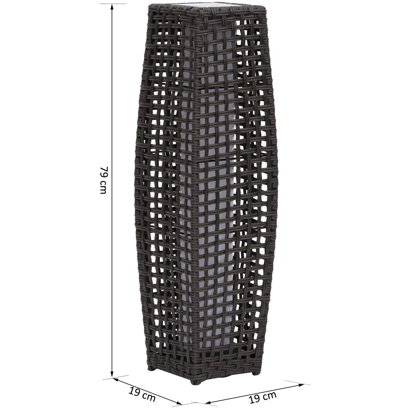 Rattan-Stehlampe mit Lichtsensor - 1