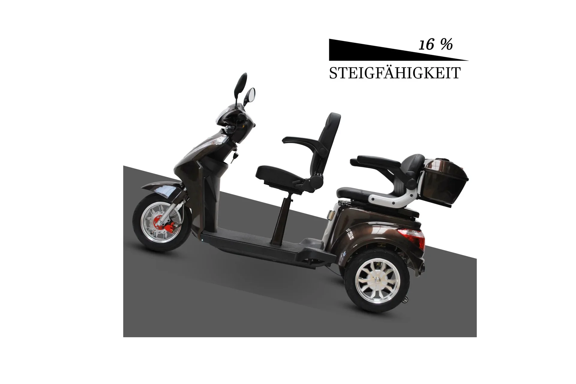 Elektromobil 503 Braun 2 Sitzer, 25 km/h mit 20 Ah Lithium Akku - 8