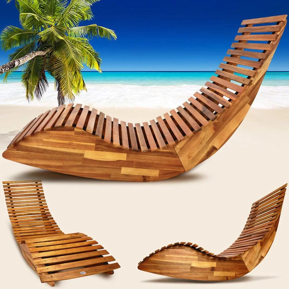 Ergonomischer Schaukelstuhl Akazienholz FSC zertifiziert - 2 Stück - 0