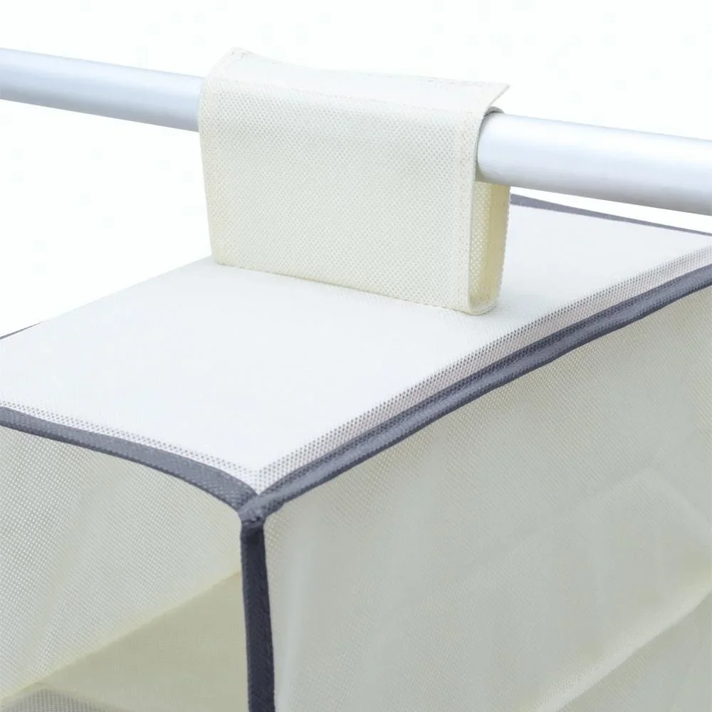 2x Garderobenbügel mit 6 Fächern in beige/anthrazit - 1