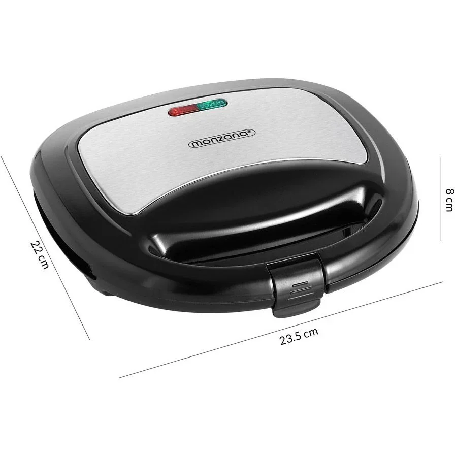 Kontaktgrill - Panini-Grill - Schwarz/Silber 750W - 3