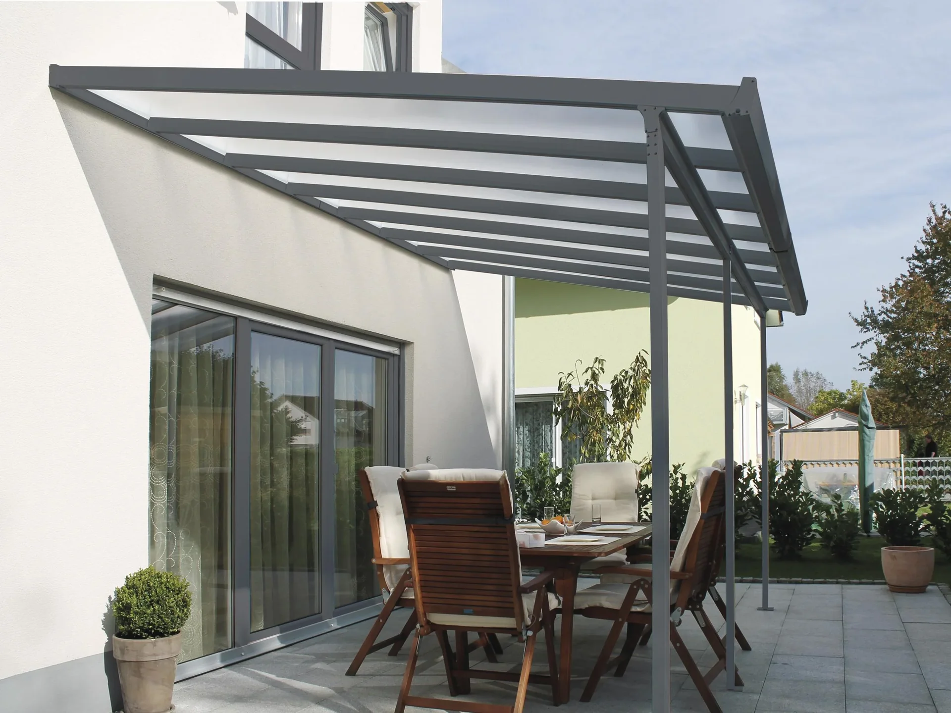 Terrassendach Bausatz, Farbe anthrazit, 4260 x 3060 mm - 10