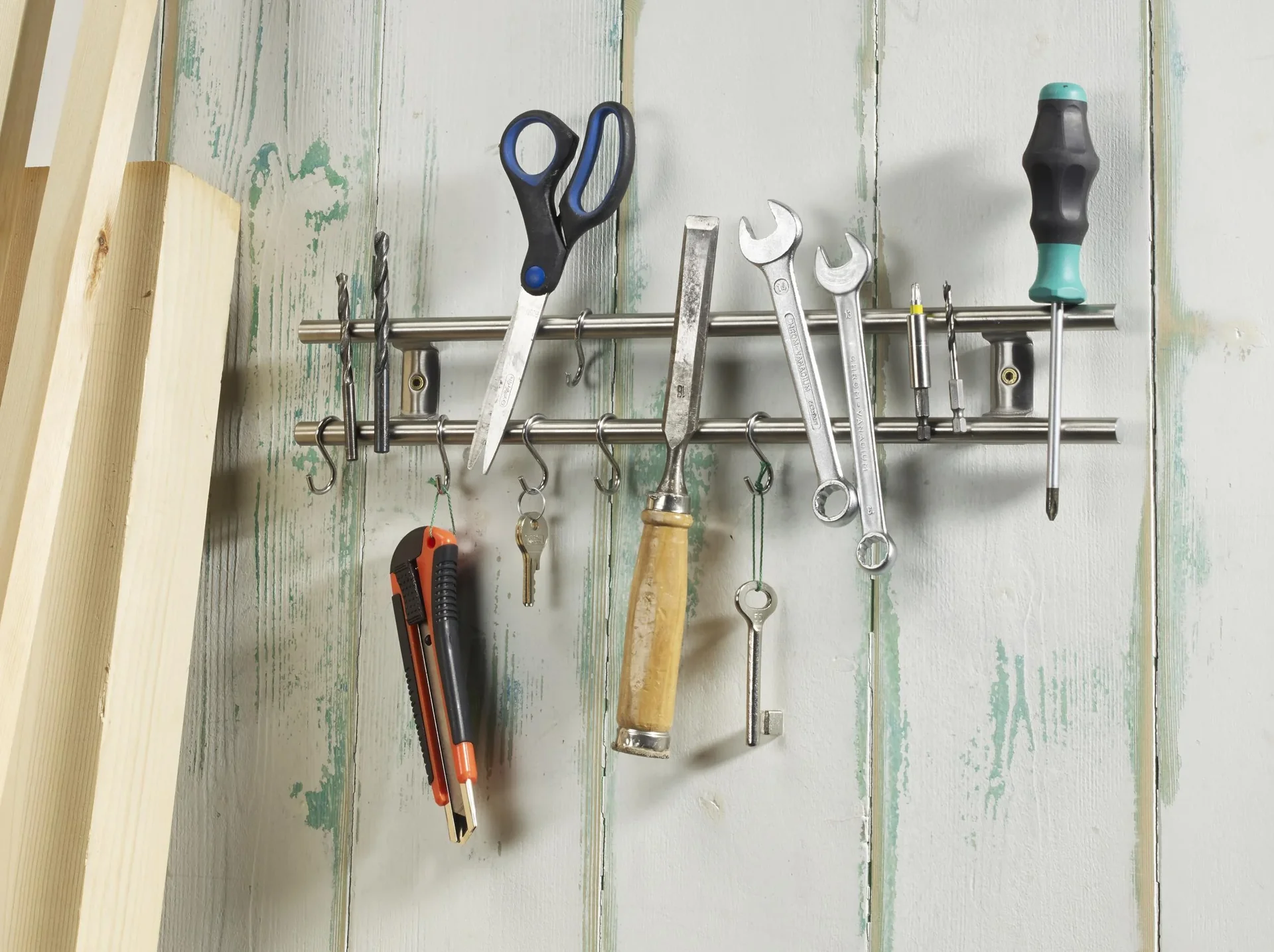 2in1 Magnetische Küchenreling mit 6 Haken - 1