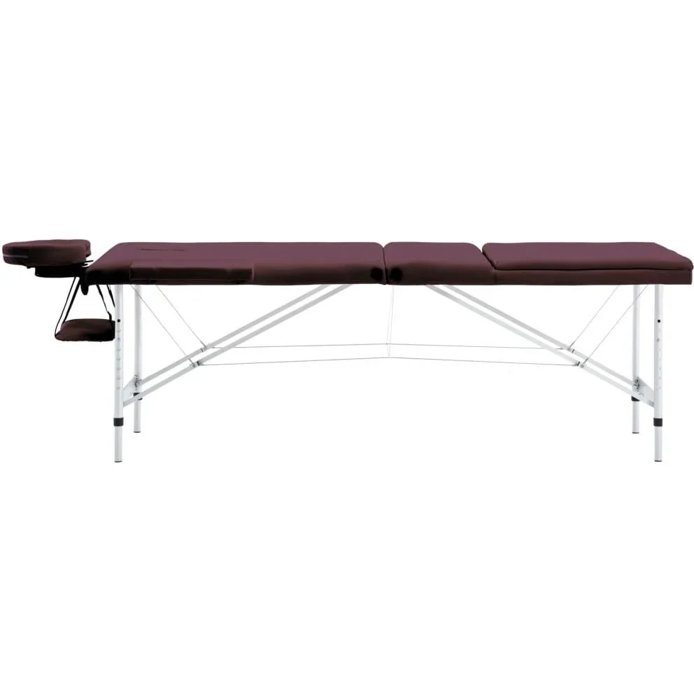 Klappbarer Massagetisch 3 Zonen Aluminium lila - 4