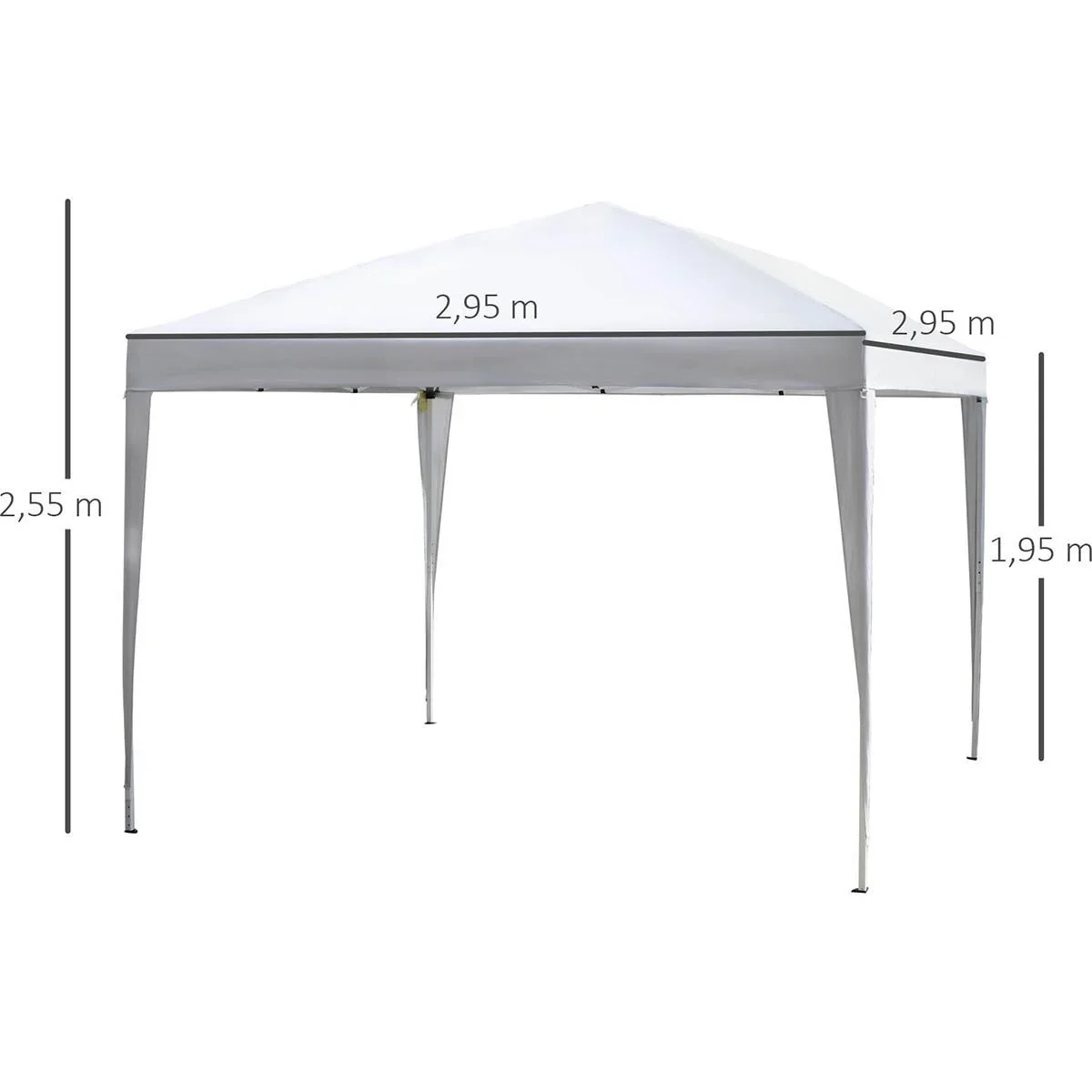 Pop-up Partyzelt Pavillon weiß 2,95 x 2,95 m - 0