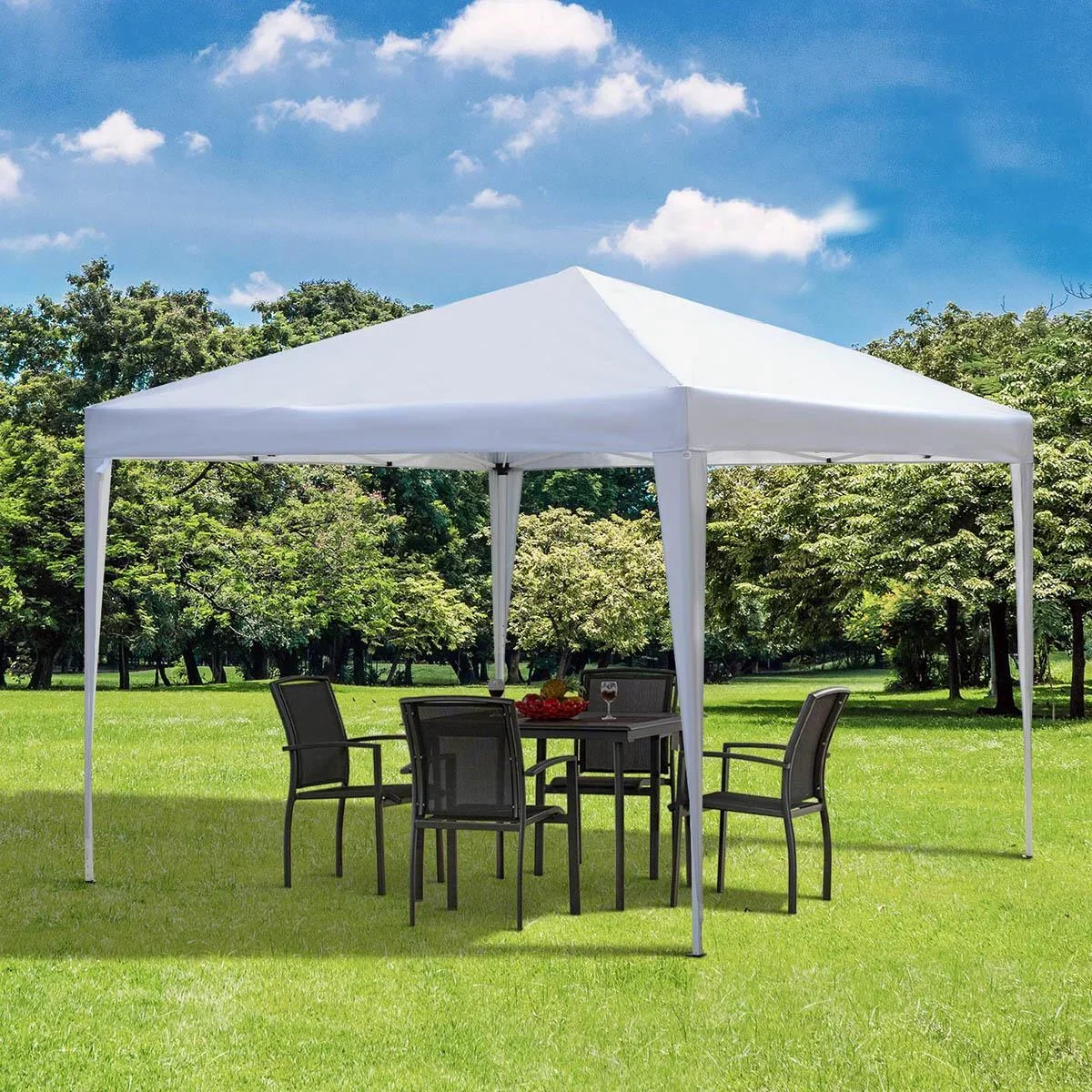 Pop-up Partyzelt Pavillon weiß 2,95 x 2,95 m - 3