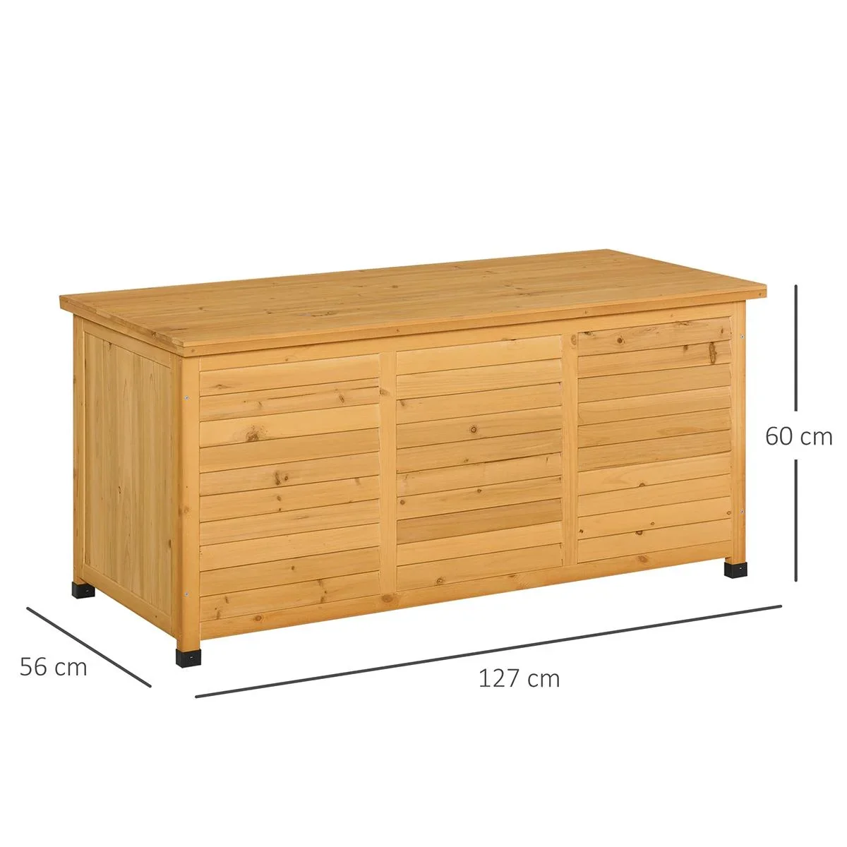 Gartenschrank Gerätehaus Gerätescharank wasserbeständig Tannenholz dauerhaft große Raum 127 x 56 x 60 cm Gelb - 0
