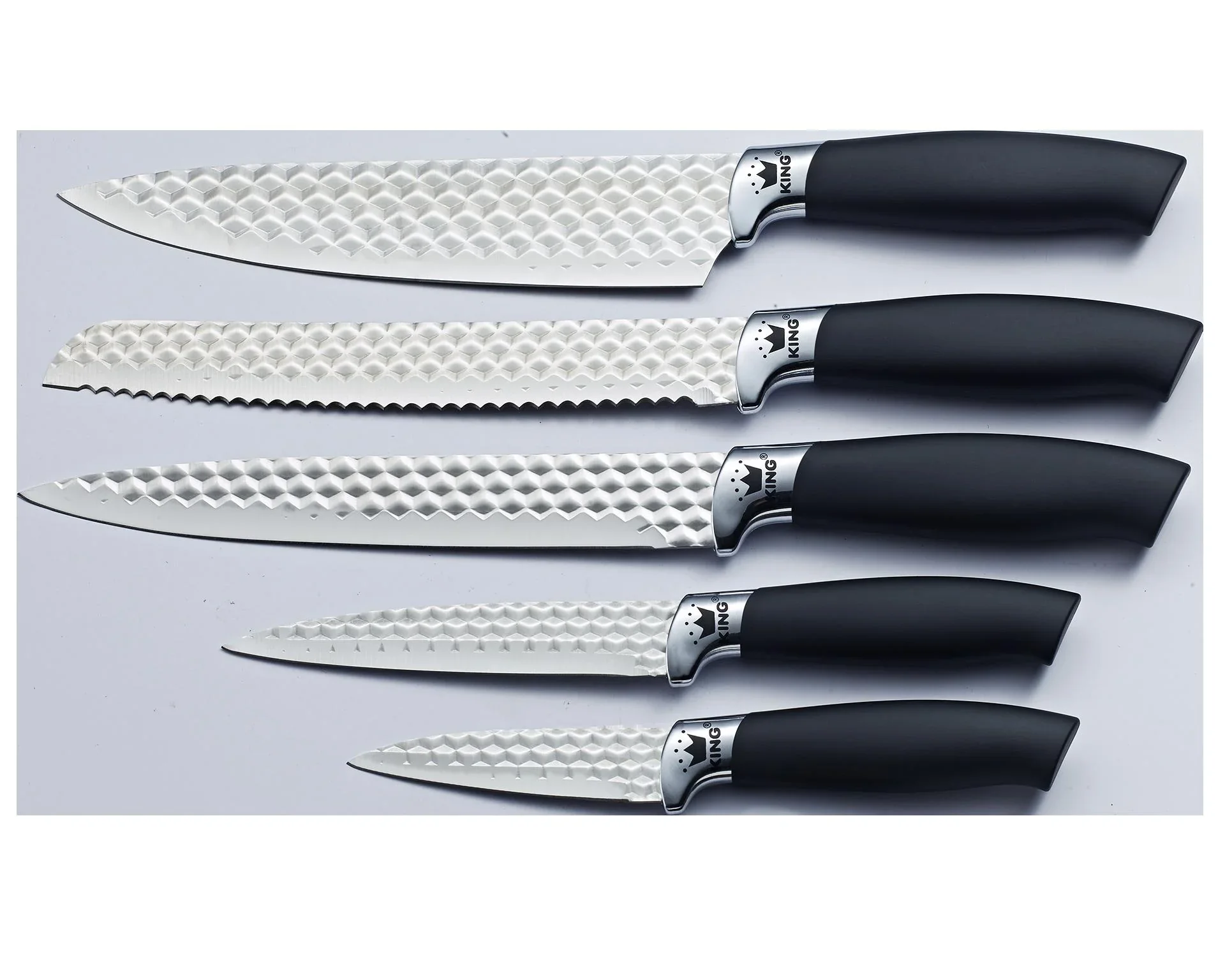 Messerblock "Conic", inklusive 5 Küchenmesser, Silber/Schwarz, 6-teilig - 0