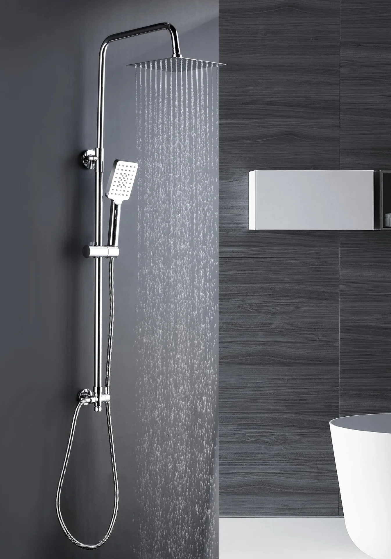 Duschsystem Bayala Square Duschsäule mit Regendusche 20x20 cm Duschgarnitur Dusch-Set - 2