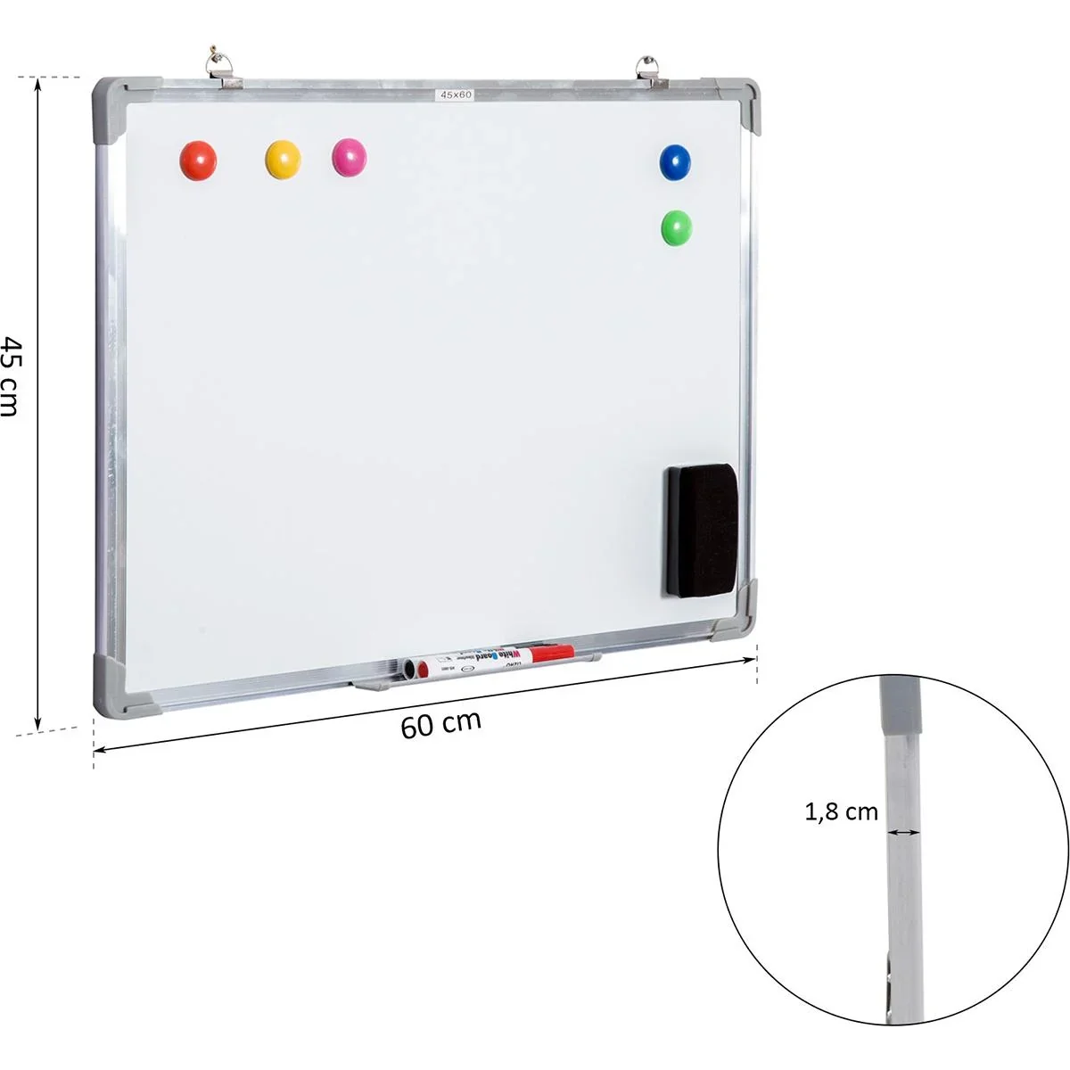 Magnettafel inklusive Zubehör weiß - 6