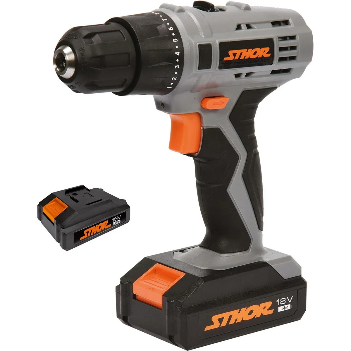 Akkubohrmaschine mit 2 Akkus und 1 Ladegerät - 18V - 10mm - 22Nm - 5