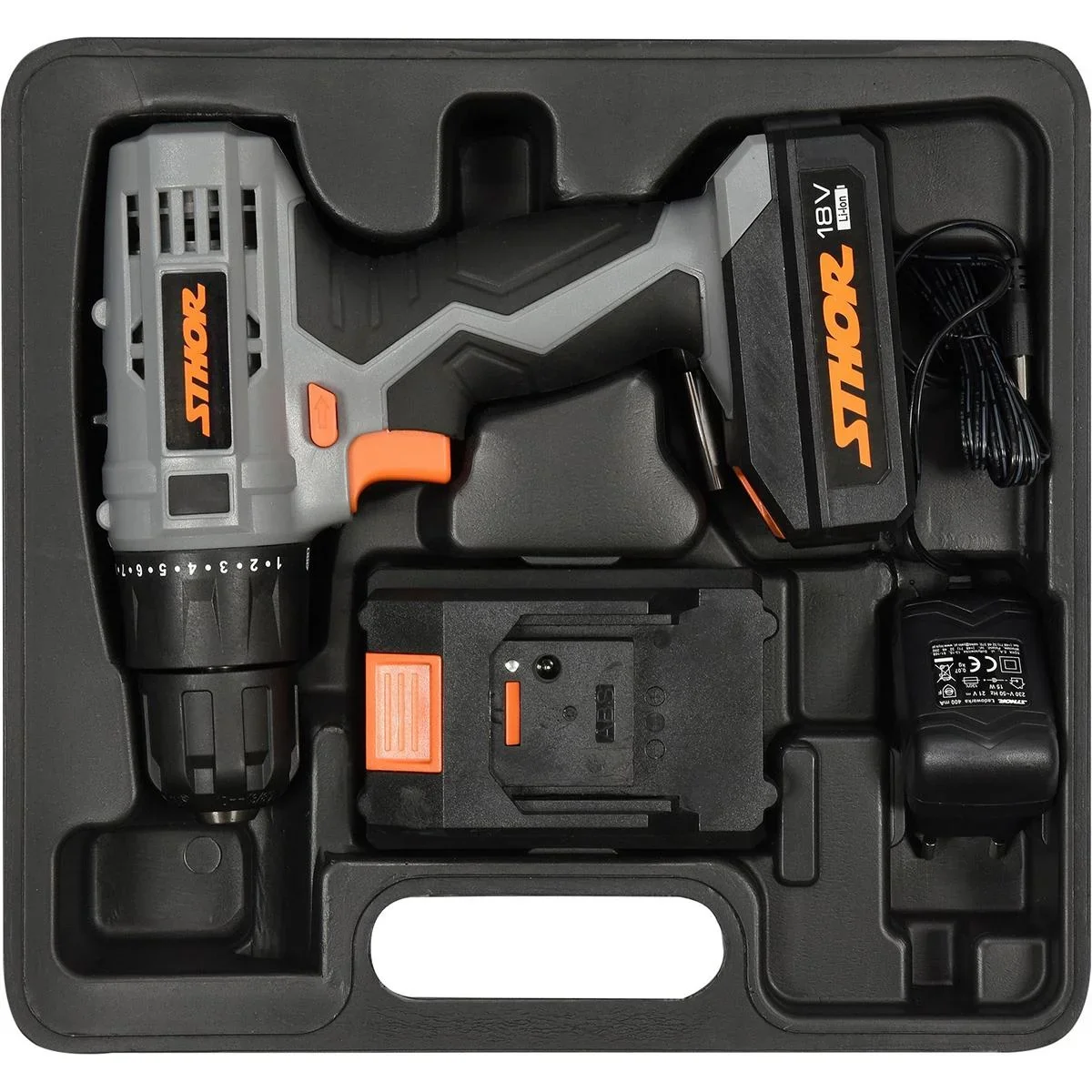 Akkubohrmaschine mit 2 Akkus und 1 Ladegerät - 18V - 10mm - 22Nm - 6