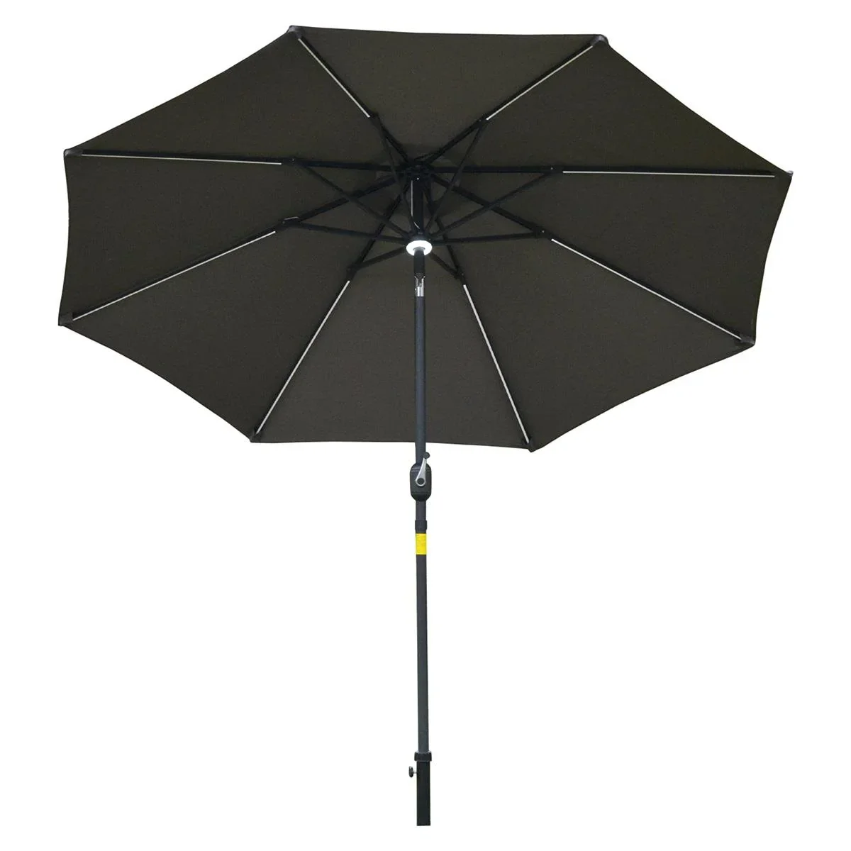 Sonnenschirm im Freien Gartenschirm mit Solarbeleuchtung LED Sonnenschutz Stahl Aluminum Polyester Dunkelgrau Ø266 x 245 - 0