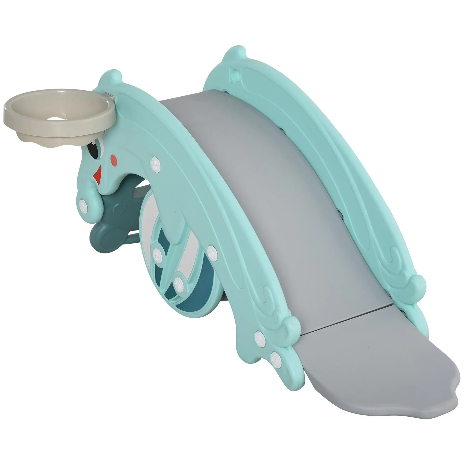 3-in-1 Kinder Schaukeltier mit Basketballkorb - 1