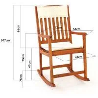 Akazienschaukelstuhl inkl. Kissen - 4