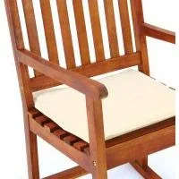 Akazienschaukelstuhl inkl. Kissen - 5