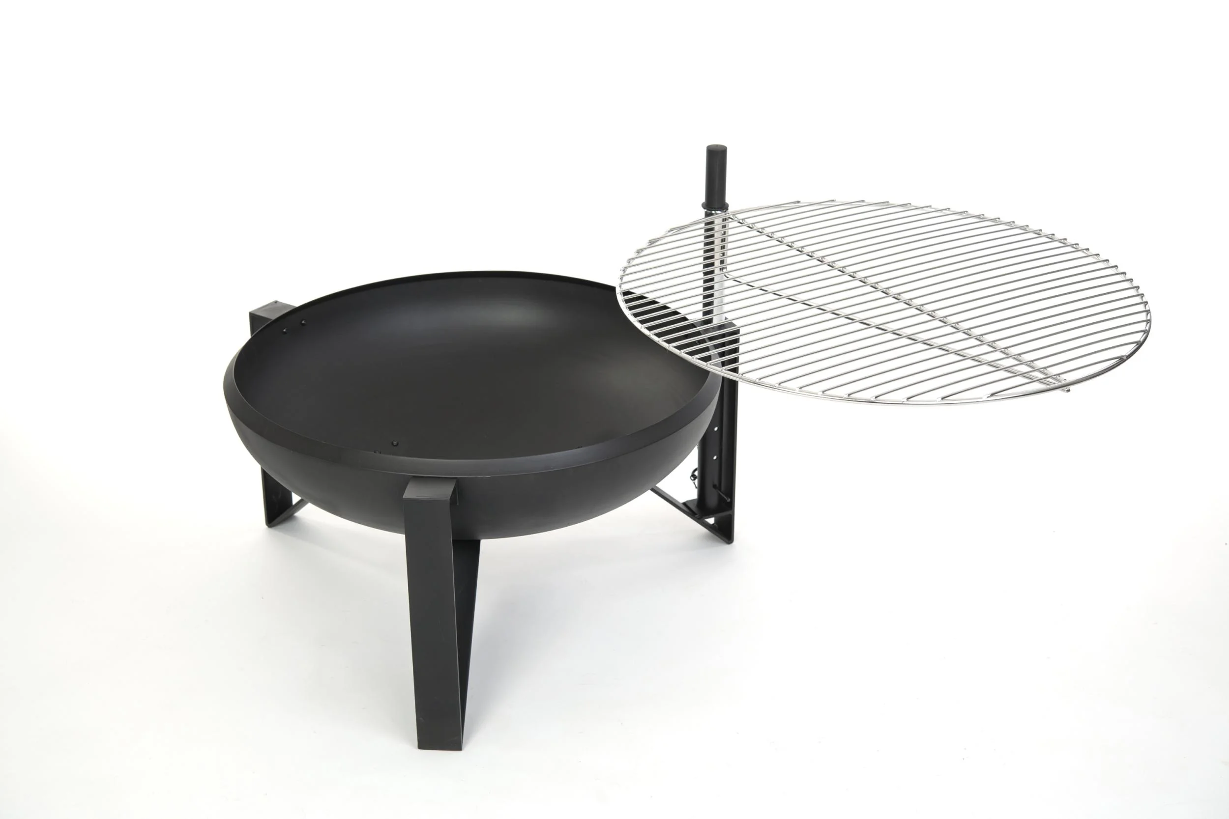 Grill Feuerstelle inklusive Grillrost 70x70x75 cm Schwarz - 1