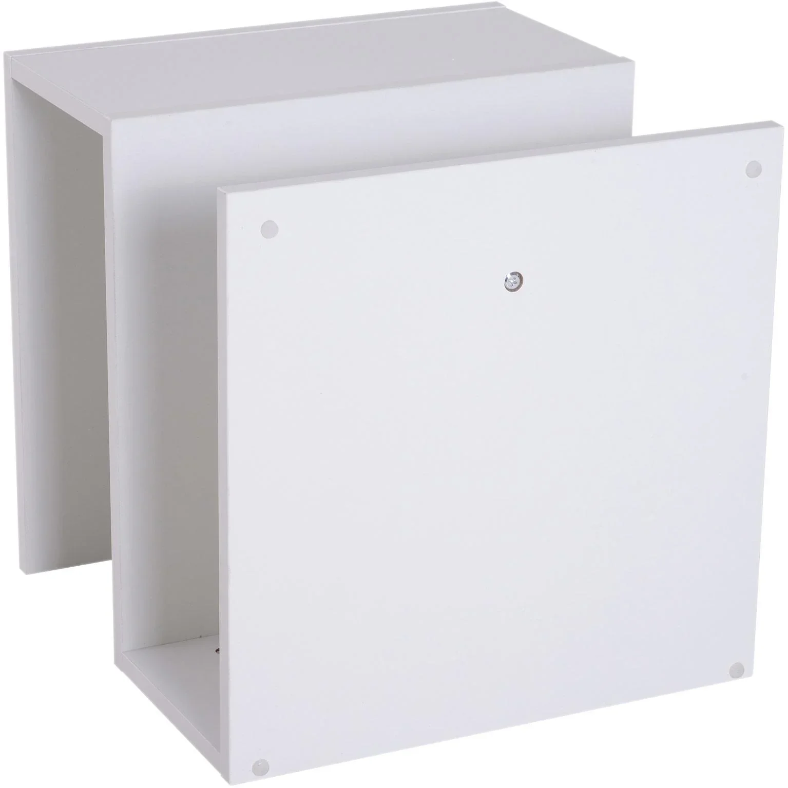 Beistelltisch Couchtisch Sofatisch 3 x Fach Spanplatte + Alulegierung Weiß 48 x 48 x 48 cm - 3