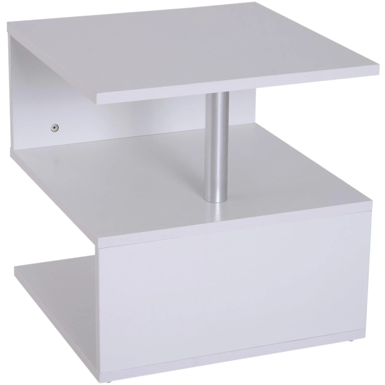Beistelltisch Couchtisch Sofatisch 3 x Fach Spanplatte + Alulegierung Weiß 48 x 48 x 48 cm - 4