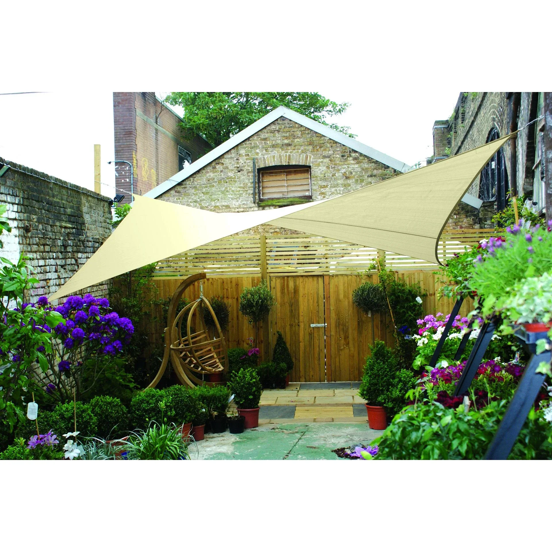 wasserdurchlässiges sonnensegel - quadratisch - 3.6 x 3.6 m - champagne - 3