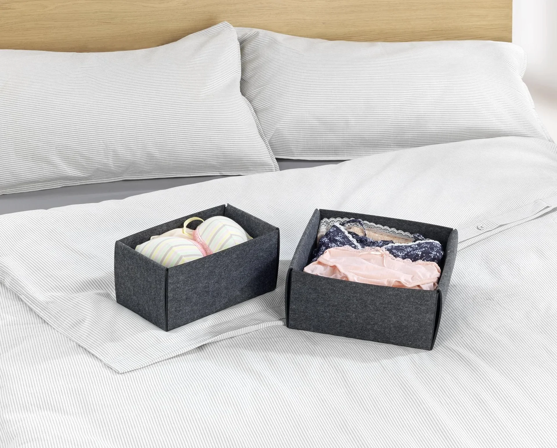 Filzkörbchen, faltbar, Größe S - 10