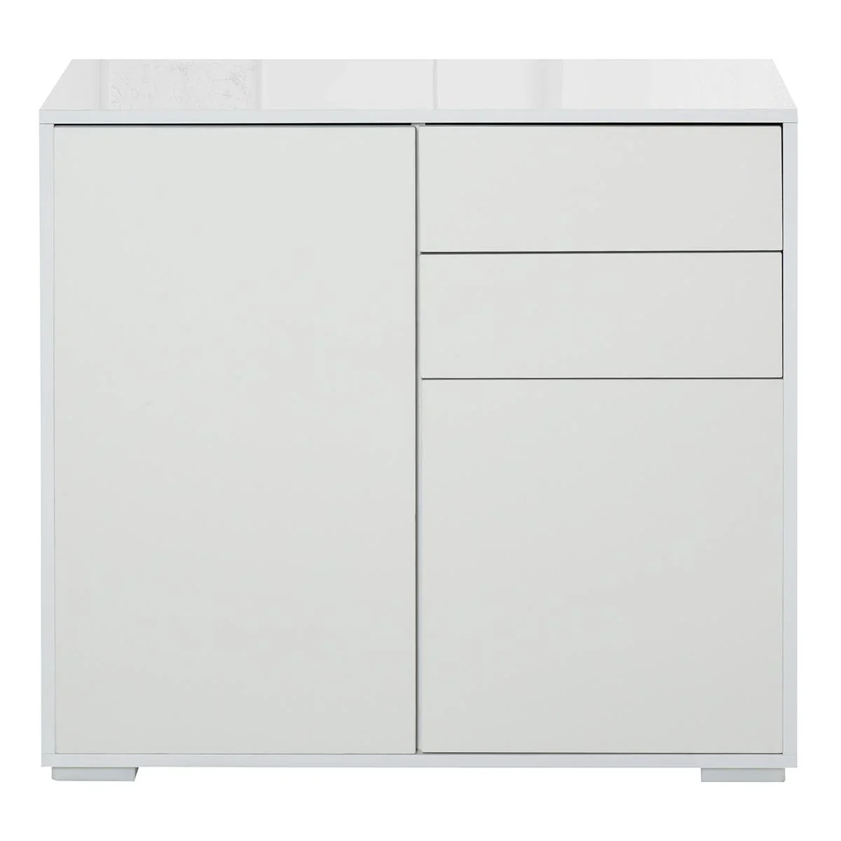 Standschrank Aufbewahrungsschrank Mehrzweckschrank Aktenschrank Kommode 2 Schublade 2 Türen E1 Spanplatte Weiß 79 x 36 - 0