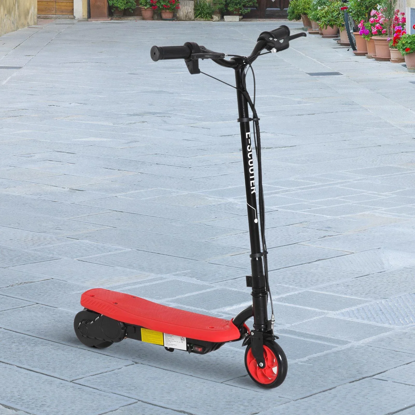 E-Scooter Tretroller Kinderroller Kinder Roller Metall Rot - 4