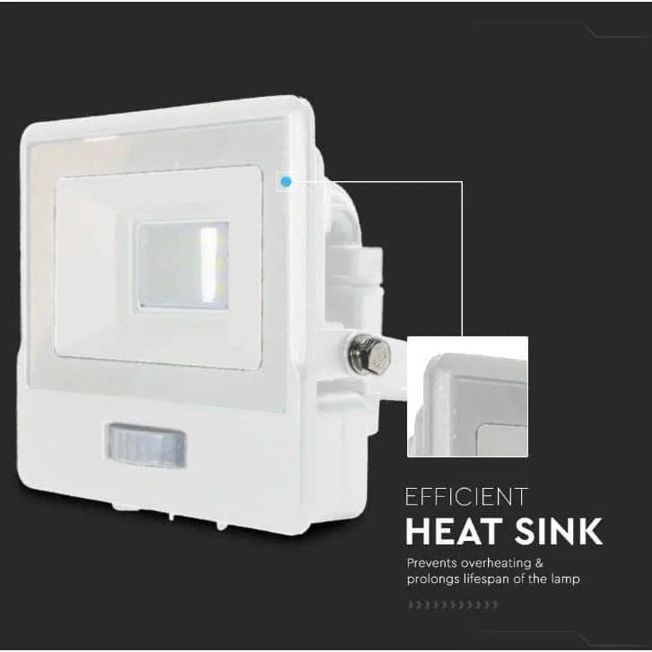 VT-118S LED-Flutlicht mit Sensor - 10 W - 735 Lm - 3000K - Weiß - 1