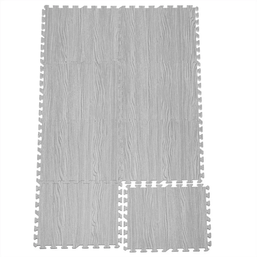 Bodenschutz/Puzzlematte 8 Stück - grau Holzoptik 172x87x1cm - 2