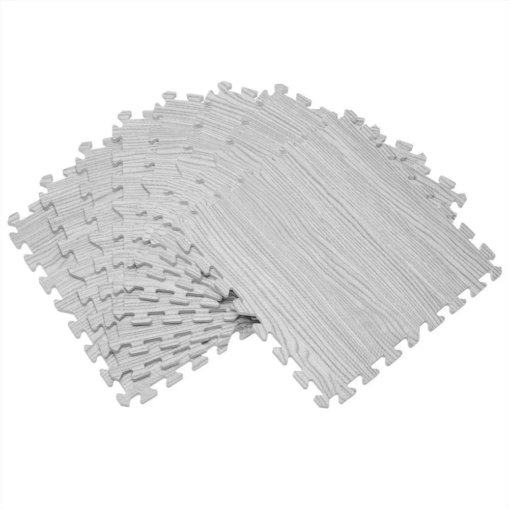 Bodenschutz/Puzzlematte 8 Stück - grau Holzoptik 172x87x1cm - 3