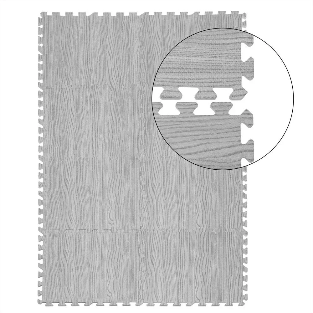 Bodenschutz/Puzzlematte 8 Stück - grau Holzoptik 172x87x1cm - 5
