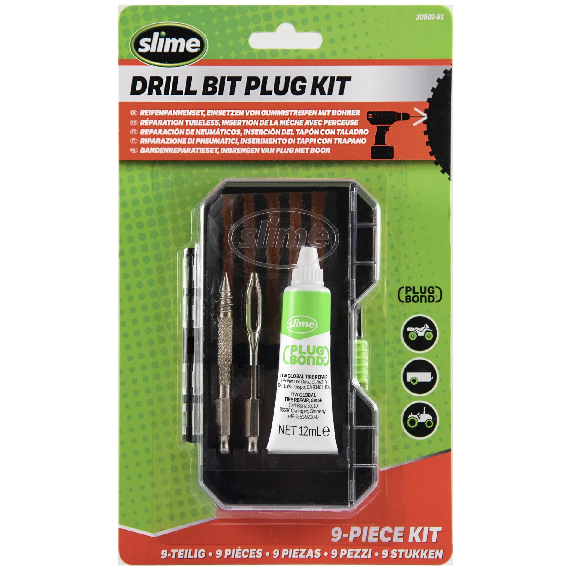 Reifenpannenset, Einsetzen von Gummistreifen mit Bohrer, Drill Bit Plug Kit - 2