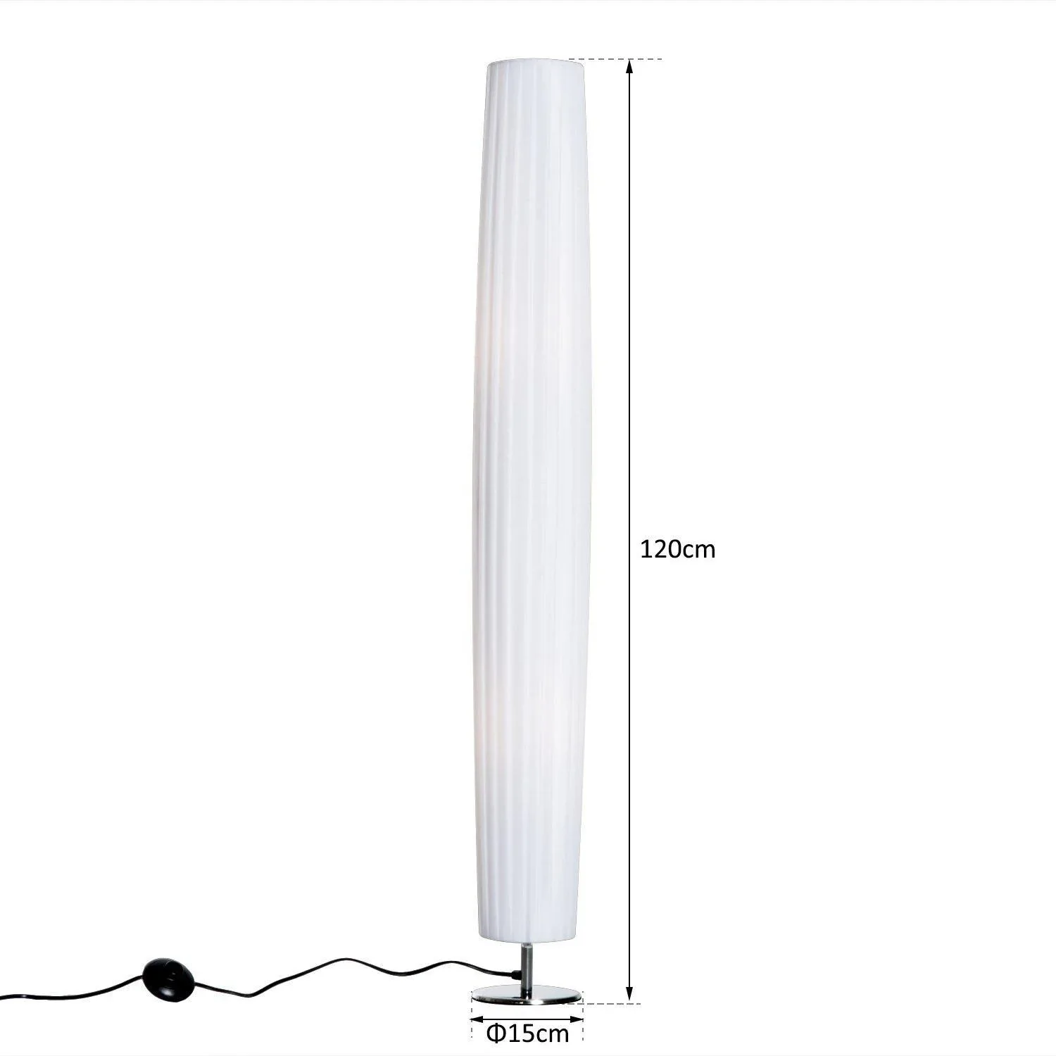 Stehleuchte E27 Edelstahl 120cm Weiß - 1