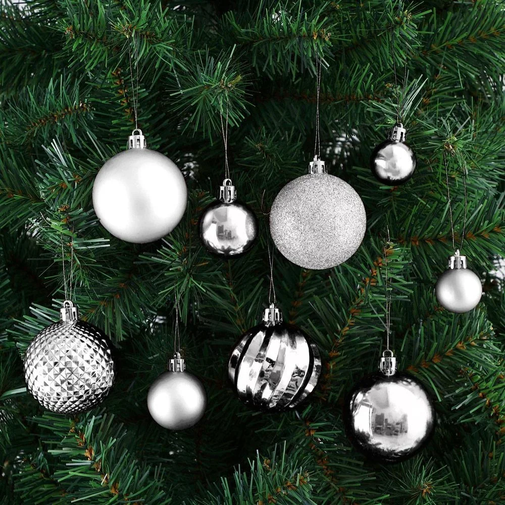 Christbaumkugeln 103 Stück - Silber - 0