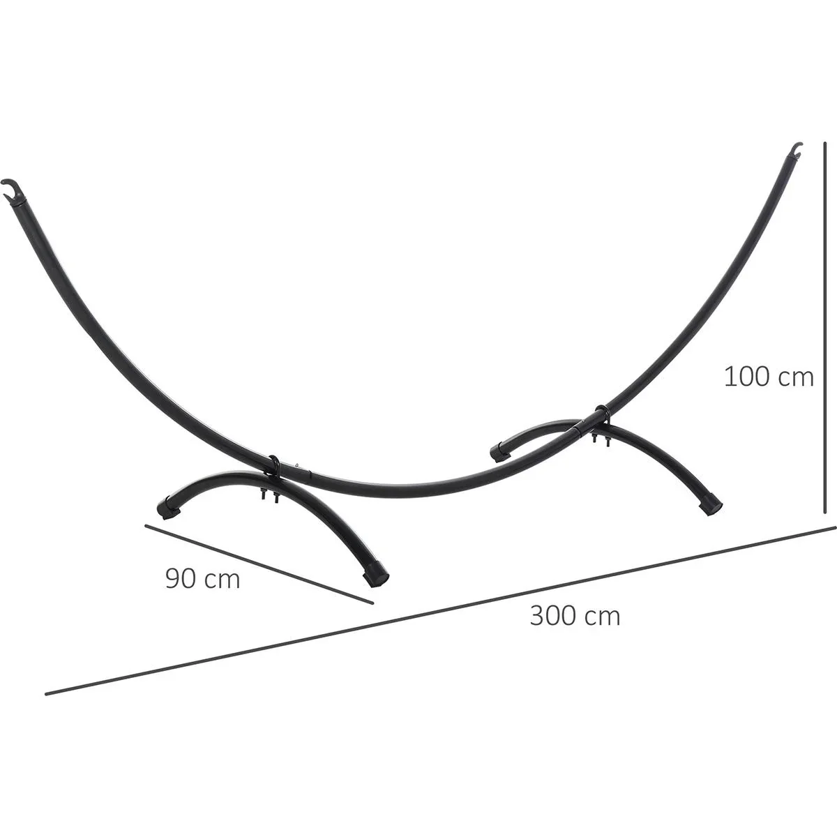 Hängemattengestell aus Metall Schwarz - 0