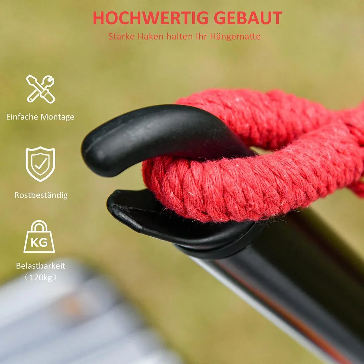 Hängemattengestell aus Metall Schwarz - 1