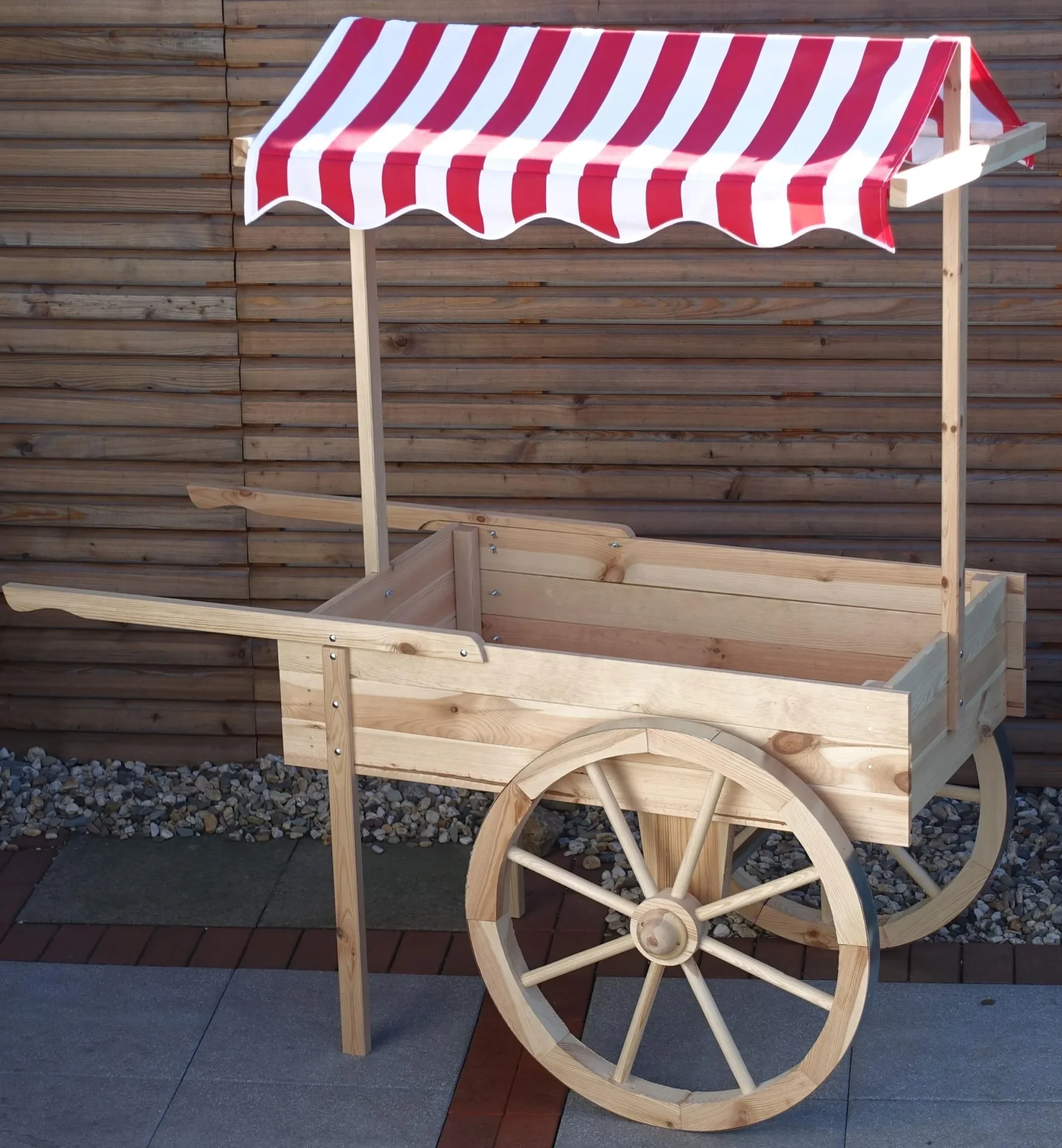 Marktwagen mit Baldachin weiß/rot - 4