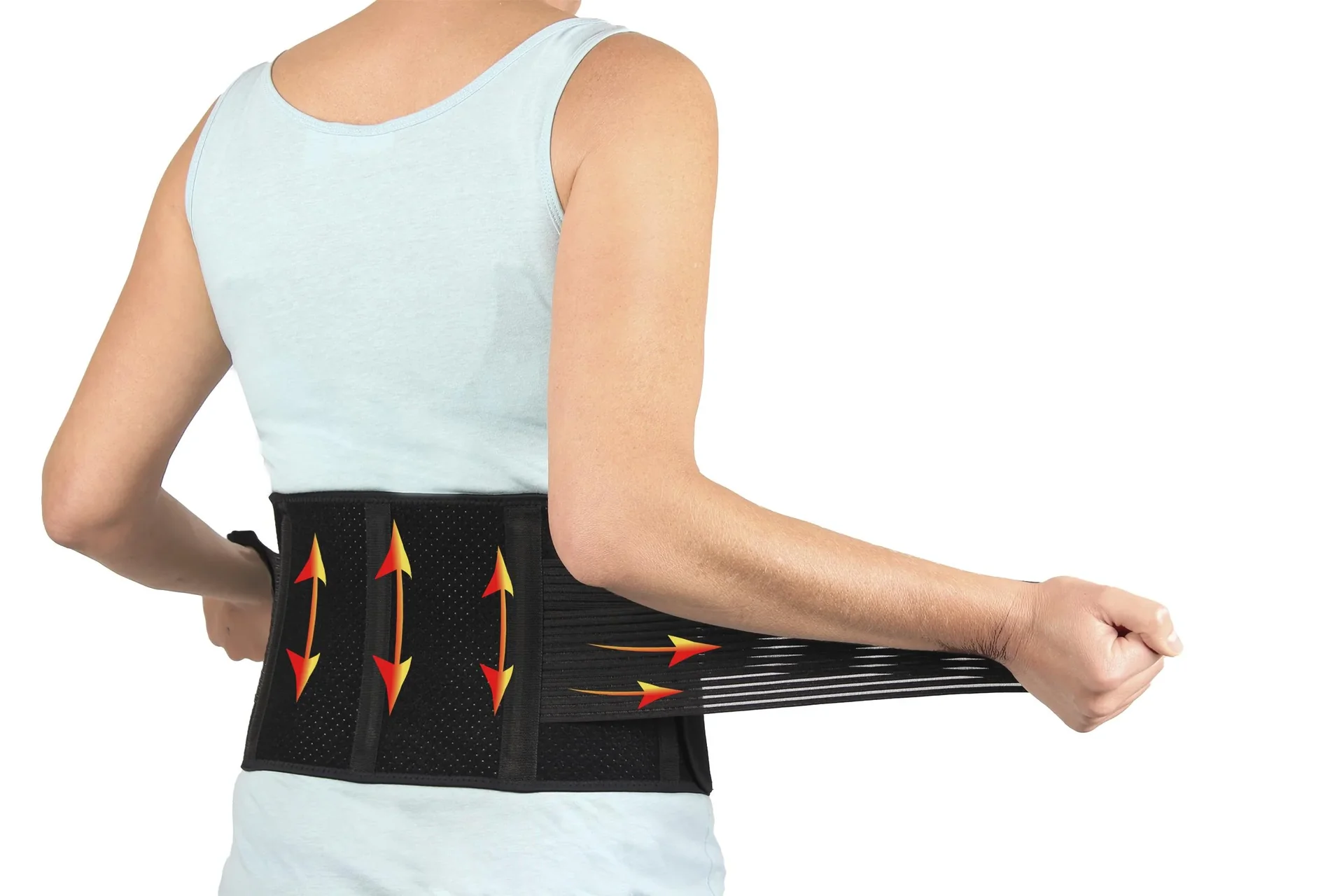 Aktiv-Rückenbandage mit Klettverschluss „Flexitek“, Rückenstützgürtel, Universalgröße, Schwarz - 6