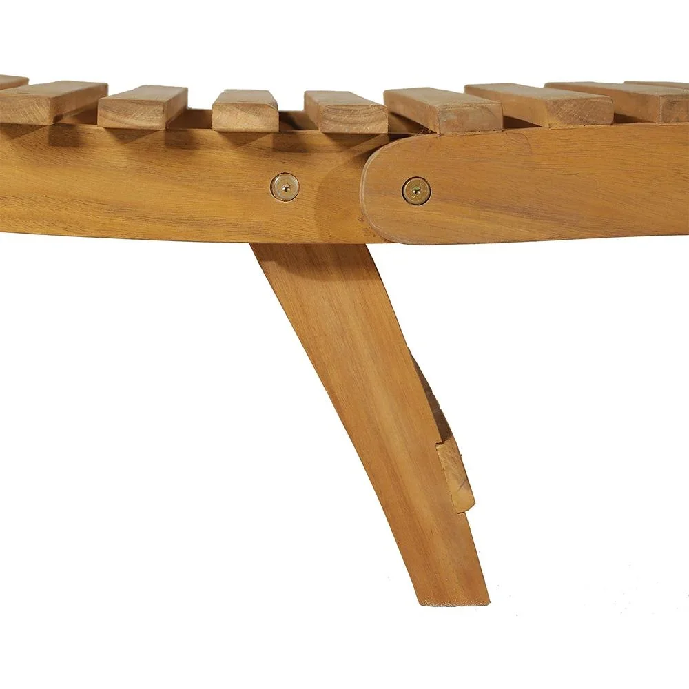 Sonnenliege Relaxliege Gartenliege Gartenmöbel faltbar Akazienholz mit Kissen Teak + Weiß 53 x 191 x 60,5 cm - 2