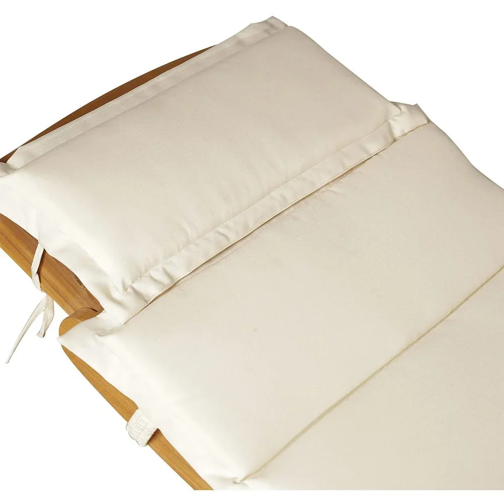 Sonnenliege Relaxliege Gartenliege Gartenmöbel faltbar Akazienholz mit Kissen Teak + Weiß 53 x 191 x 60,5 cm - 5