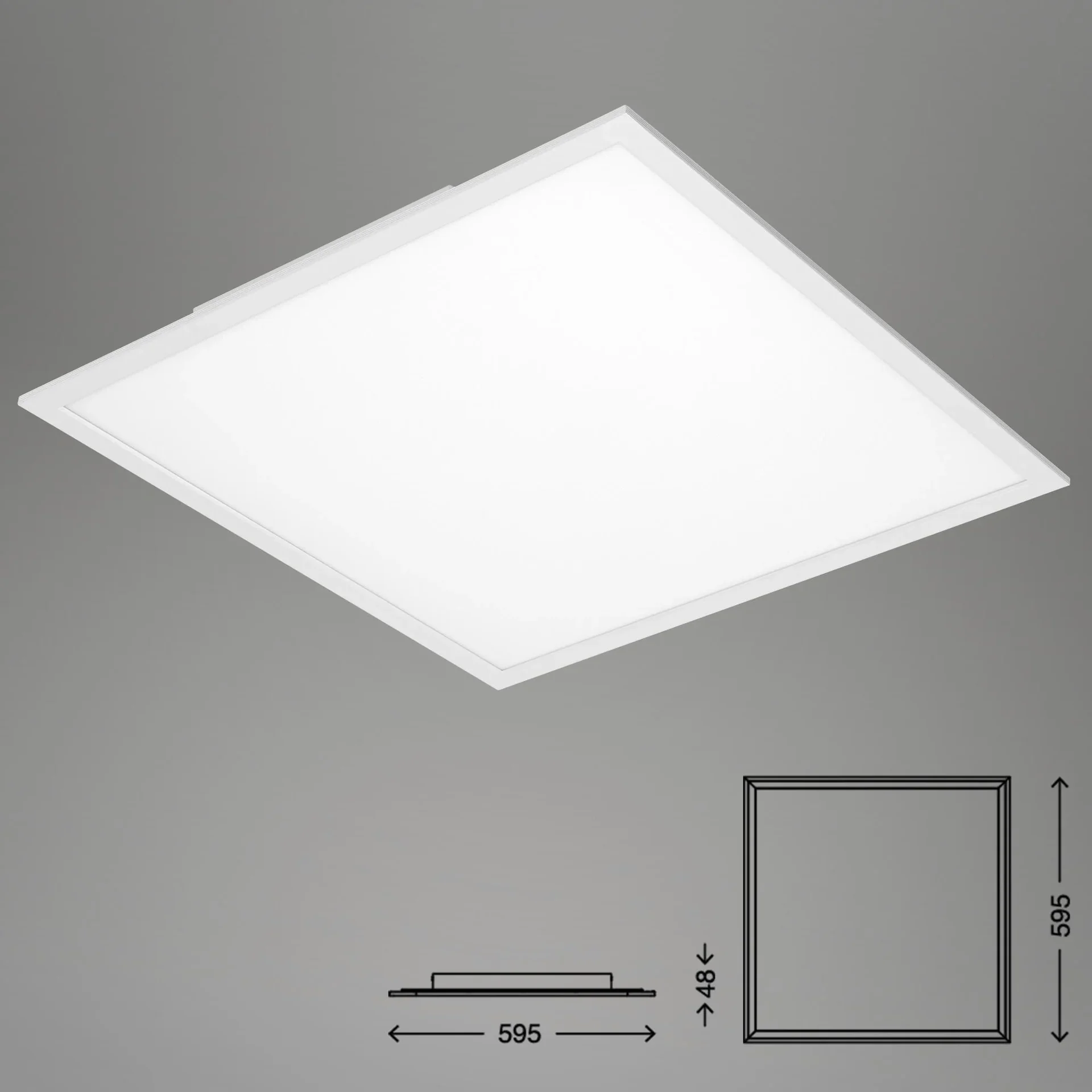 Ultraflaches LED Panel, viereckig, 59,5 cm, CCT, 36 Watt, weiß - 7