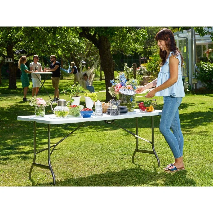 Klapptisch | Campingtisch | Gartentisch | Klapptisch | weiß - Kunststoff 183 x 76 x 74 cm - 1