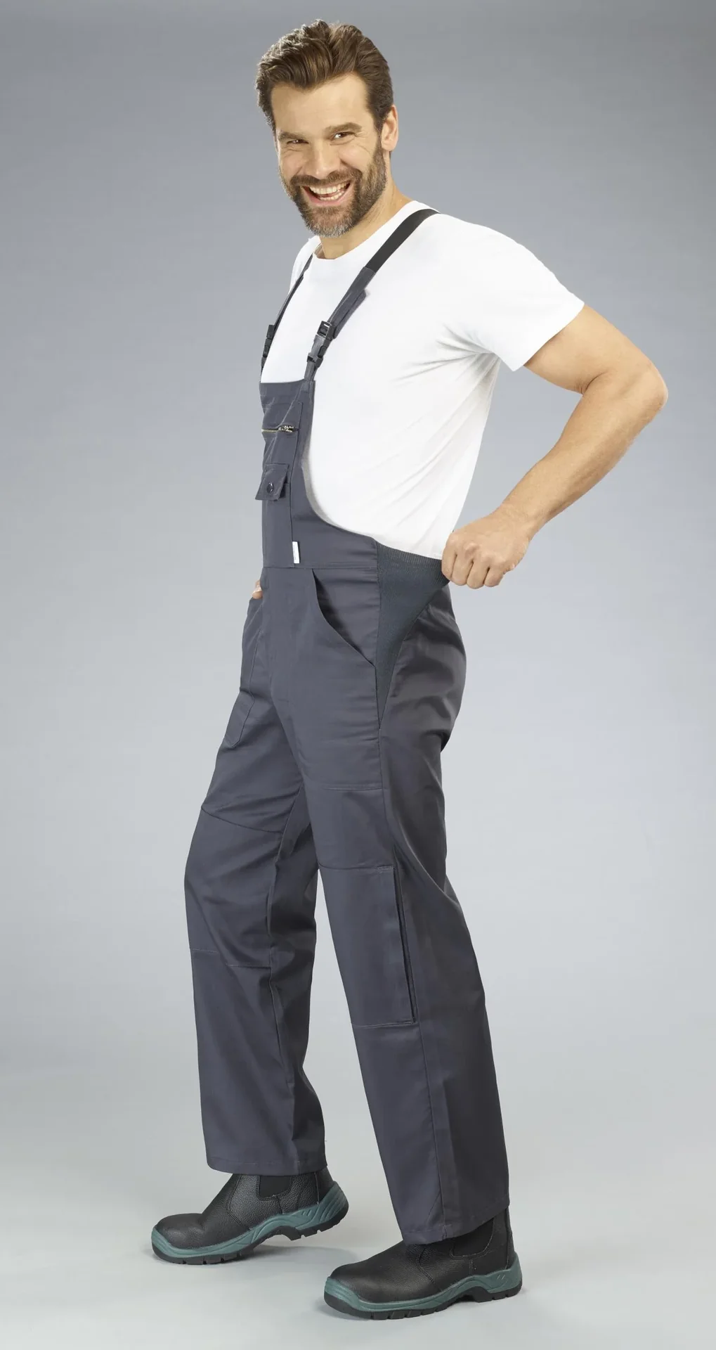 Latzhose mit Dehnzone, Farbe grau, Gr.50 - 0