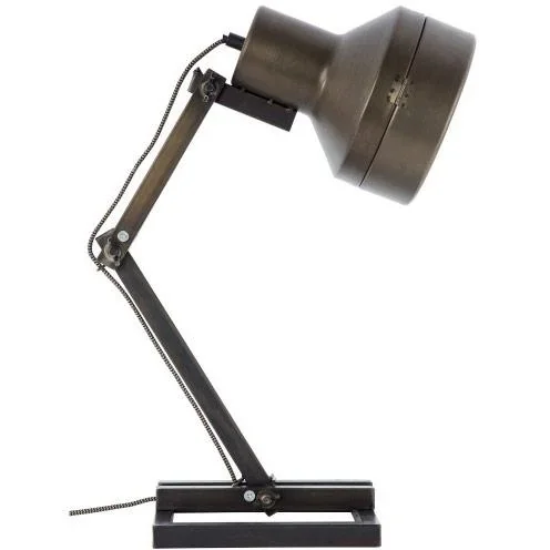 Tischleuchte Hardwork industriell Holzschwarz Metall 60W E27 - 5